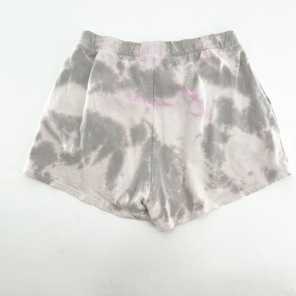 Zara Tie Dye Sweat Shorts Womens Size L Gray White Pull On Lounge Comfy - Picture 2 of 4